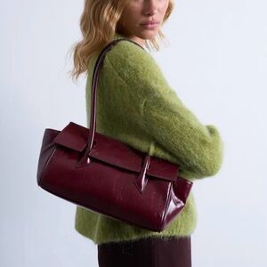 Elegant Faux Leather Flap Shoulder Bag ~ Topshop